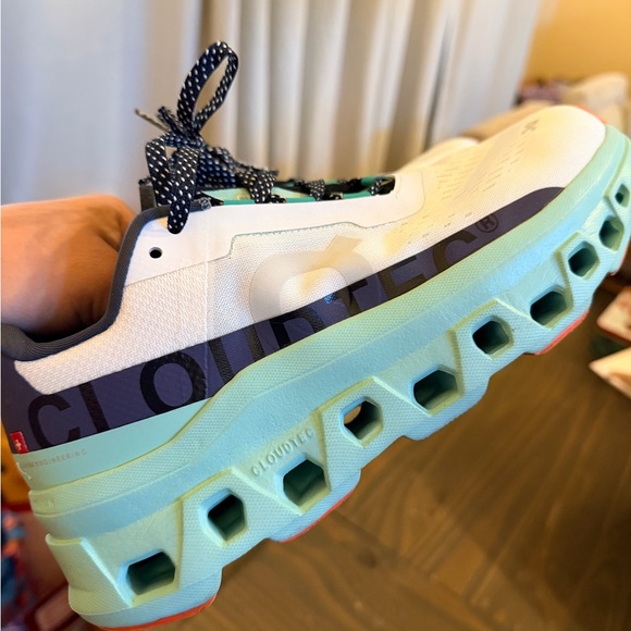 ON Women's Cloudmonster Size 8 - White and Mint - Picture 2 of 7